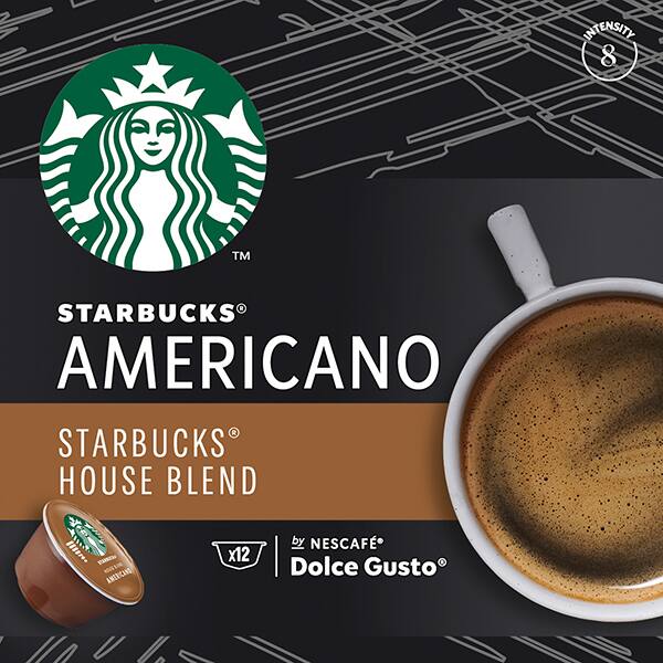 Capsule cafea STARBUCKS Americano House Blend compatibilitate cu Nescafe Dolce Gusto 12451718, 12 capsule, 102g