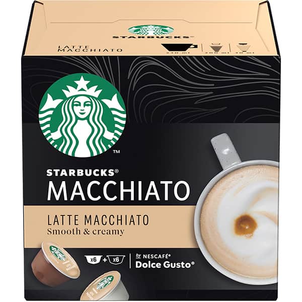 Capsule cafea STARBUCKS Latte Macchiato compatibilitate cu Nescafe Dolce Gusto 12451741, 12 capsule,129g