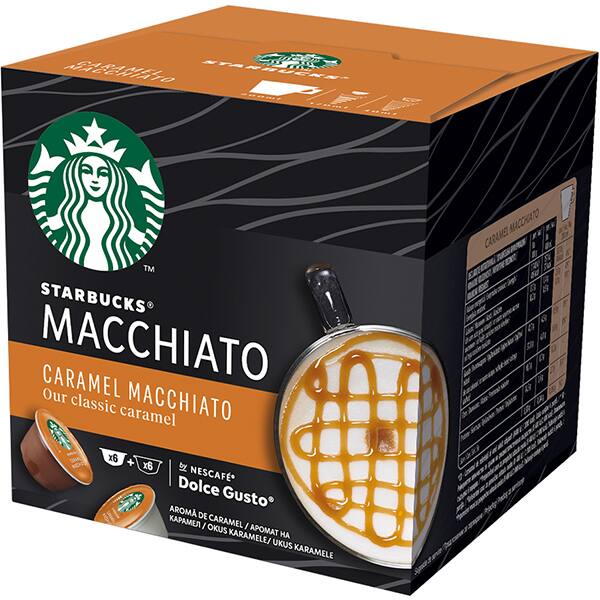 Capsule cafea STARBUCKS Caramel Macchiato compatibilitate cu Nescafe Dolce Gusto 12451743, 12 capsule, 127.8g