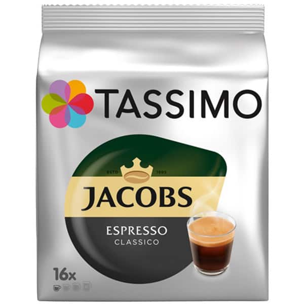 Pachet capsule cafea JACOBS 4061443: Tassimo Morning Cafe + Espresso + Cafe Crema XL, 48 capsule, 48 bauturi, 376g