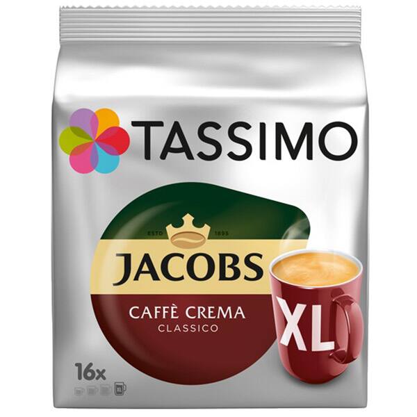 Pachet capsule cafea JACOBS 4061443: Tassimo Morning Cafe + Espresso + Cafe Crema XL, 48 capsule, 48 bauturi, 376g