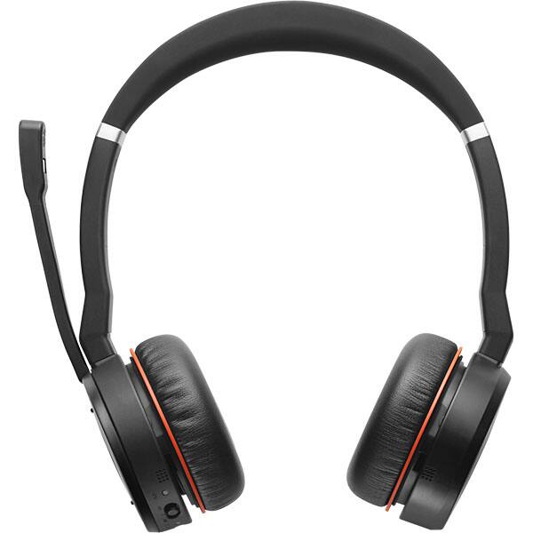 Casti JABRA Evolve 75 UC, Bluetooth, On-Ear, Microfon, Noise Cancelling, negru