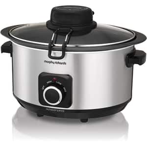 Multicooker MORPHY RICHARDS Stew and Stir 461010, 6.5l, 163W, argintiu-negru
