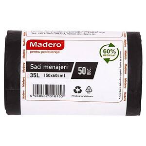 Saci menajeri MADERO 016153, 50 bucati, 35 l, negru
