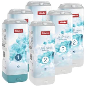 Pachet detergent lichid MIELE UltraPhase Elixir 11615100: 3 x UltraPhase1 + 3 x UltraPhase2, 150 spalari