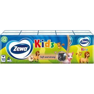 Servetele nazale ZEWA Kids Pocket, 4 straturi, 10 pachete
