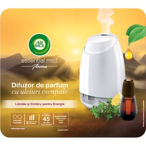 Difuzor de parfum AIR WICK Essential Mist alb cu Lamaie si Cimbru, 20 ml