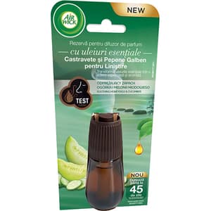 Rezerva difuzor de parfum AIR WICK Essential Mist Castravete si Pepene galben, 20 ml
