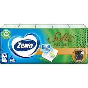 Servetele nazale ZEWA Softis Protect, 4 straturi, 10 x 9 buc