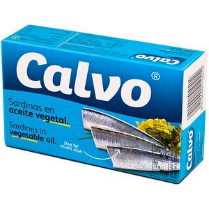 Sardine in ulei de floarea soarelui CALVO, 120g, 3 bucati
