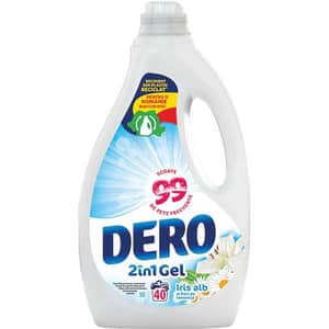 Detergent lichid DERO Iris Alb, 2l, 40 spalari