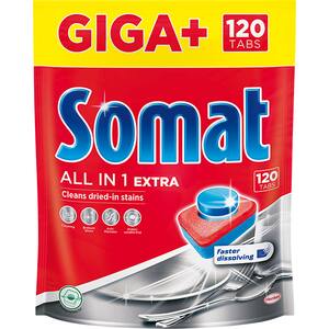 Detergent pentru masina de spalat vase SOMAT All in One Extra, 120 tablete