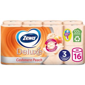 Hartie igienica ZEWA Deluxe Cashmere peach, 3 straturi, 16 role