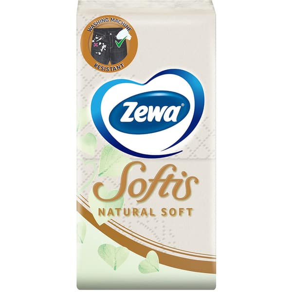 Servetele nazale ZEWA Softis Natural Soft, 4 straturi, 10 pachete x 9 bucati