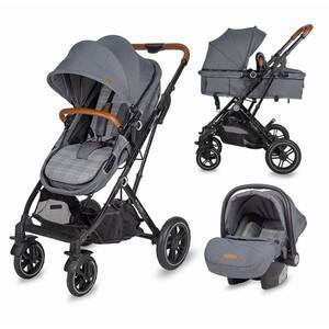 Carucior 3 in 1 COCCOLLE Ravello 320061052, 5 puncte, 0 luni+, gri-negru