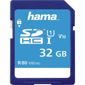 Card de memorie HAMA 124135, SDHC, 32GB, 80MB/s, clasa 10/U1/V10, UHS-I