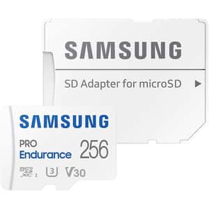 Card de memorie SAMSUNG PRO Endurance, microSDXC, 256GB, 100MB/s, clasa 10/U3/V30, UHS-I, adaptor