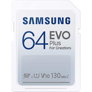 Card de memorie SAMSUNG EVO Plus, SDXC, 64GB, 130MB/s, clasa 10/U1/V10, UHS-I
