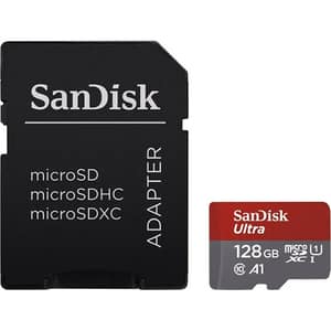 Card de memorie SANDISK Ultra, microSDXC, 128GB, 120MB/s, clasa 10/U1/A1, UHS-I, adaptor