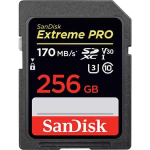 Card de memorie SANDISK Extreme Pro, SDXC, 256GB, 170MB/s, clasa 10/U3/V30, UHS-I