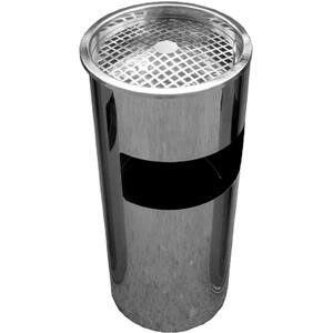 Cos de gunoi cu scrumiera PLASTOR, 30l, inox