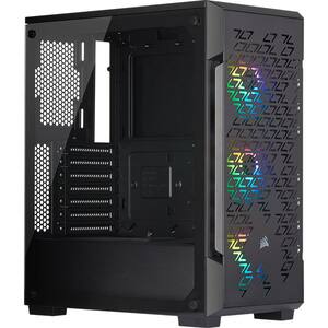Carcasa PC CORSAIR iCUE 220T, USB 3.0, Fara sursa, RGB, negru