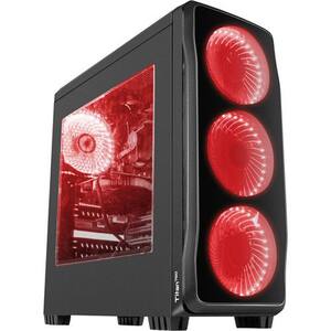 Carcasa PC GENESIS Titan 750 Red, USB 3.0, fara sursa, negru
