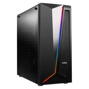 Carcasa PC NJOY Motion RGB, USB 3.0, Fara sursa, negru