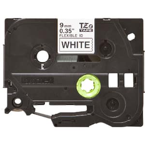 Banda etichete BROTHER TZe-FX221, 9 mm, 8 m, Negru pe Alb