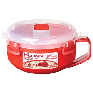 Bol SISTEMA Microwave Breakfast 4049278, 0.8ml, plastic, rosu