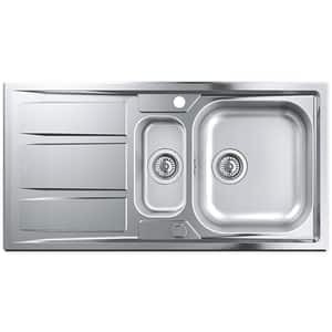 Chiuveta bucatarie GROHE K400+ 31569SD0, 1 1/2 cuve, picurator reversibil, otel inoxidabil, inox satinat