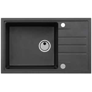 Chiuveta bucatarie ALVEUS INTERMEZZO 130 G91, 1 cuva, picurator reversibil, compozit granit, negru