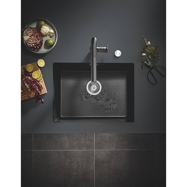 Chiuveta bucatarie GROHE K700U 31655AP0, 1 cuva, compozit quartz, negru