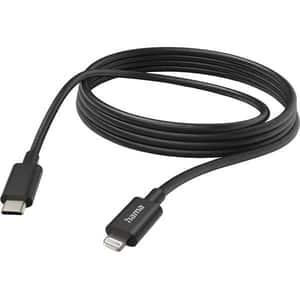 Cablu date HAMA 187274, USB-C - Lightning, 3m, negru