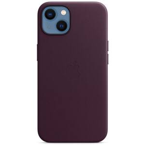 Husa telefon APPLE Leather Case cu MagSafe pentru iPhone 13, MM143ZM/A, Dark Cherry