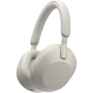 Casti SONY WH-1000XM5, Bluetooth, Over-ear, Microfon, Noise Cancelling, argintiu