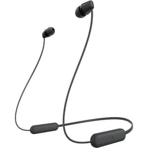 Casti SONY WI-C100B, Bluetooth, In-ear, Microfon, negru