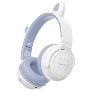 Casti pentru copii PROMATE Panda, Bluetooth, On-ear, Microfon, lila-alb