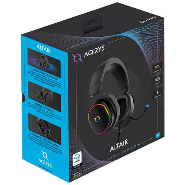Casti Gaming AQIRYS Altair, 7.1 surround, USB, negru