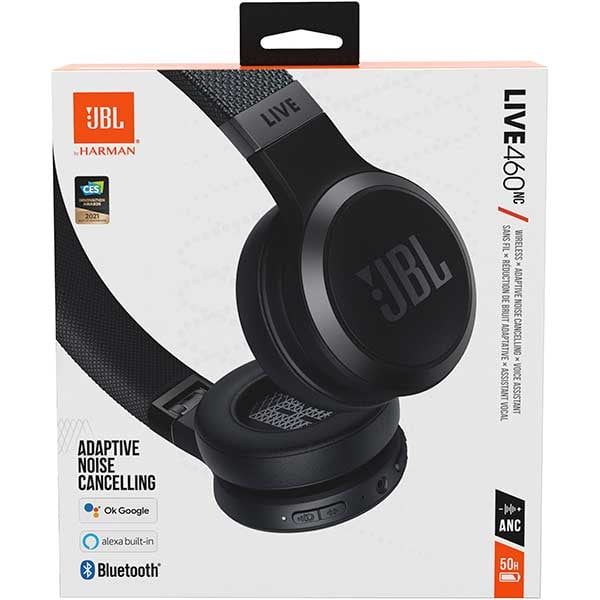 Casti JBL Live 460NC, Bluetooth, On-ear, Microfon, Noise Cancelling, negru