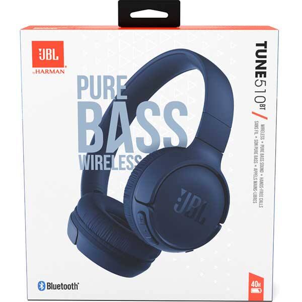 Casti JBL Tune 510BT, Bluetooth, On-ear, Microfon, albastru