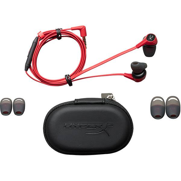 Casti Gaming in-ear HyperX Cloud Earbuds Nintendo Switch, stereo, 3.5mm, negru-rosu