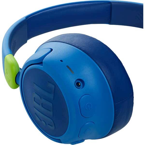 Casti pentru copii JBL JR460NC, Bluetooth, Over-ear, Microfon, Noise cancelling, albastru
