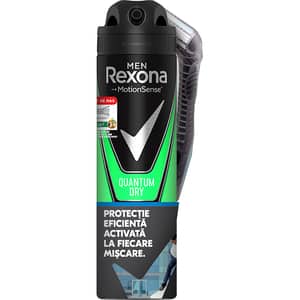 Pachet promo: Deodorant spray antiperspirant REXONA Men Quantum Dry, 150ml + Aparat de ras Wilkinson Xtreme3 Sensitive