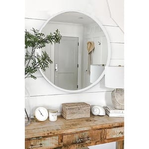 Oglinda decorativa Mila Home, D 60 cm, alb