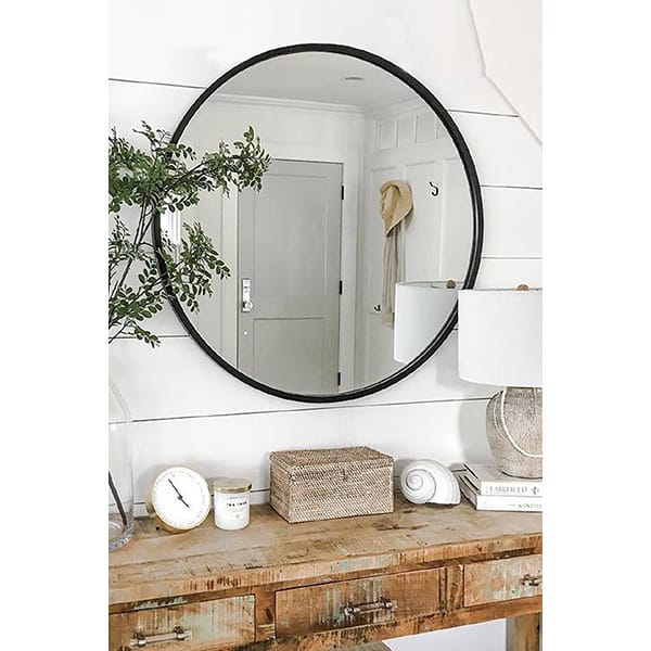 Oglinda decorativa Mila Home, D 60 cm, negru