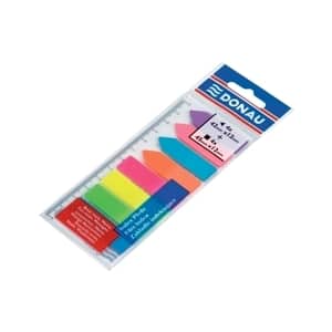 Index autoadeziv DONAU, 12 x 45 mm, hartie, plastic, 8 x 25 file, diverse culori