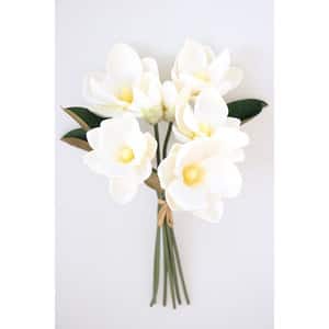 Buchet de flori artificiale, magnolie, alb, H 33 cm