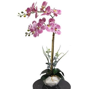 Aranjament flori artificiale, orhidee, roz, H 75 cm
