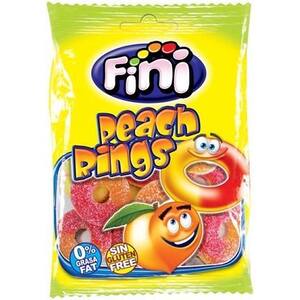 Jeleuri FINI Peach Rings, 100g, 12 bucati